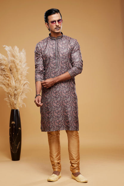 Art Silk Kurta Pajama In Brown colour KP1230446 B