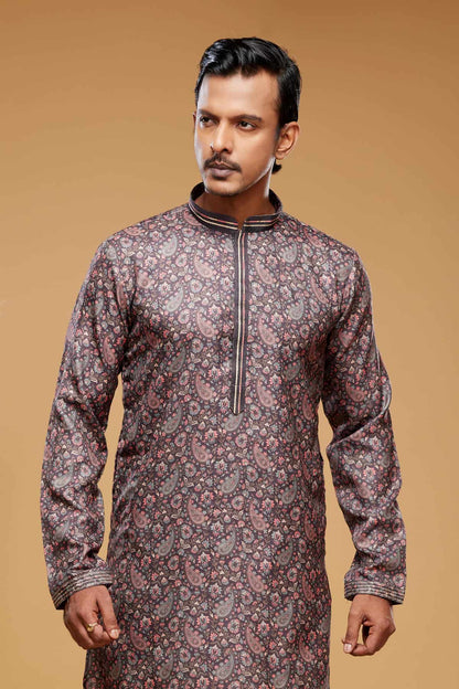 Art Silk Kurta Pajama In Brown colour KP1230446 C