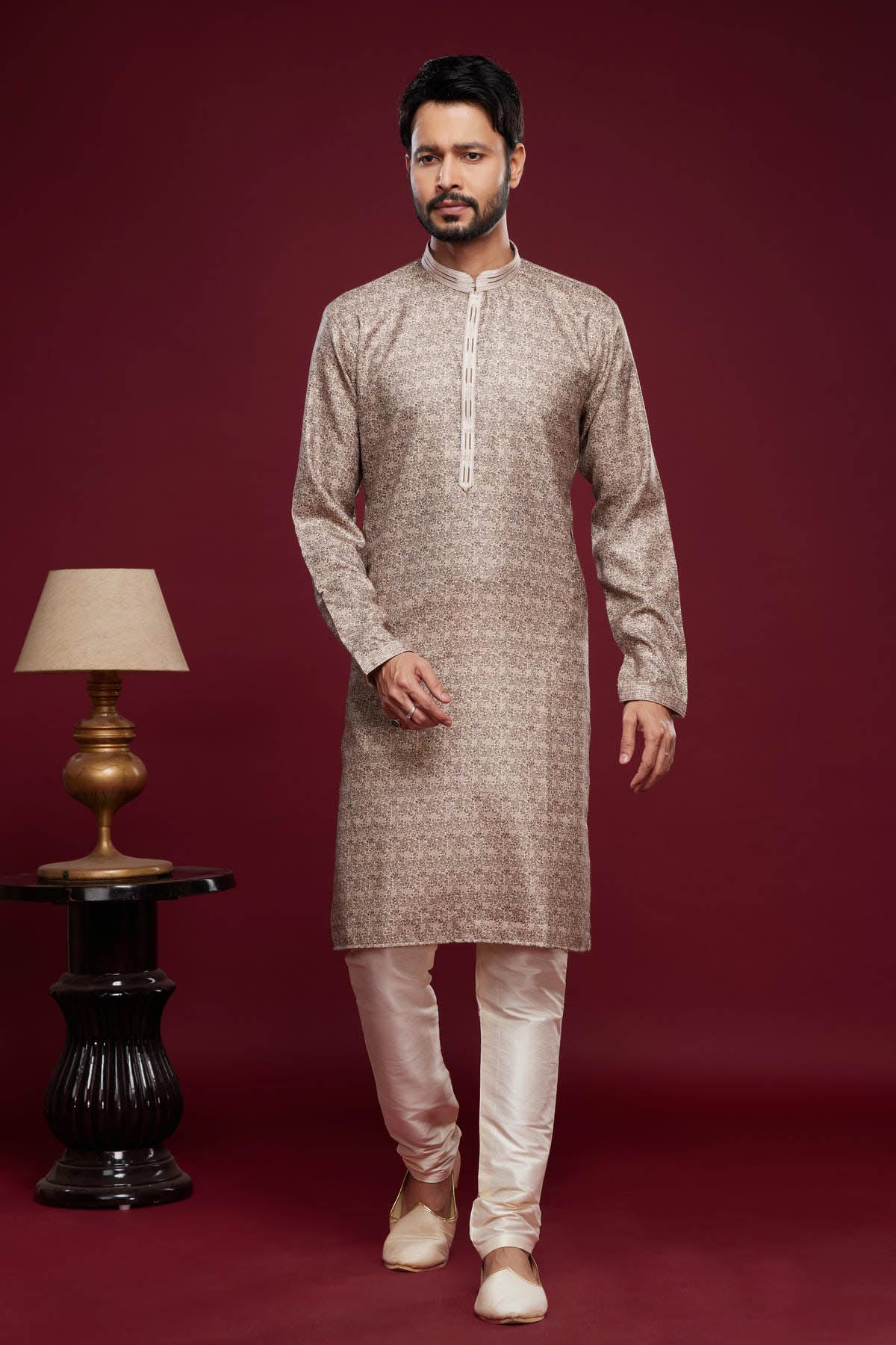 Art Silk Kurta Pajama In Brown colour KP1230450 A