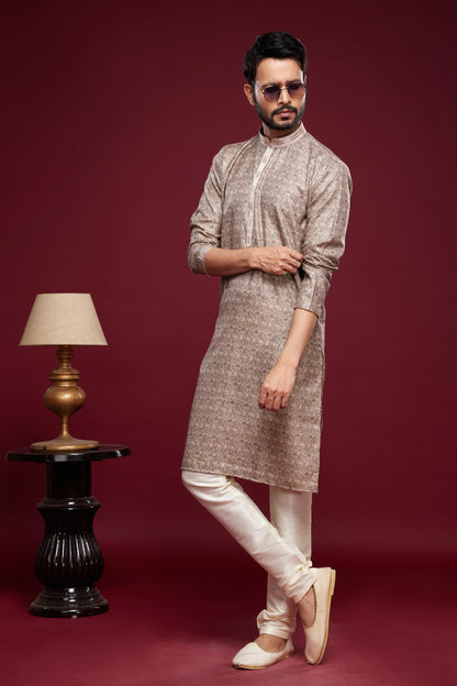 Art Silk Kurta Pajama In Brown colour KP1230450 B