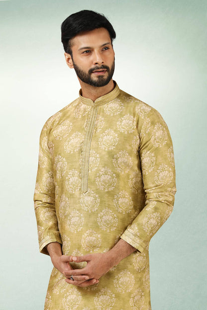 Art Silk Kurta Pajama In Cream colour KP1230280 B