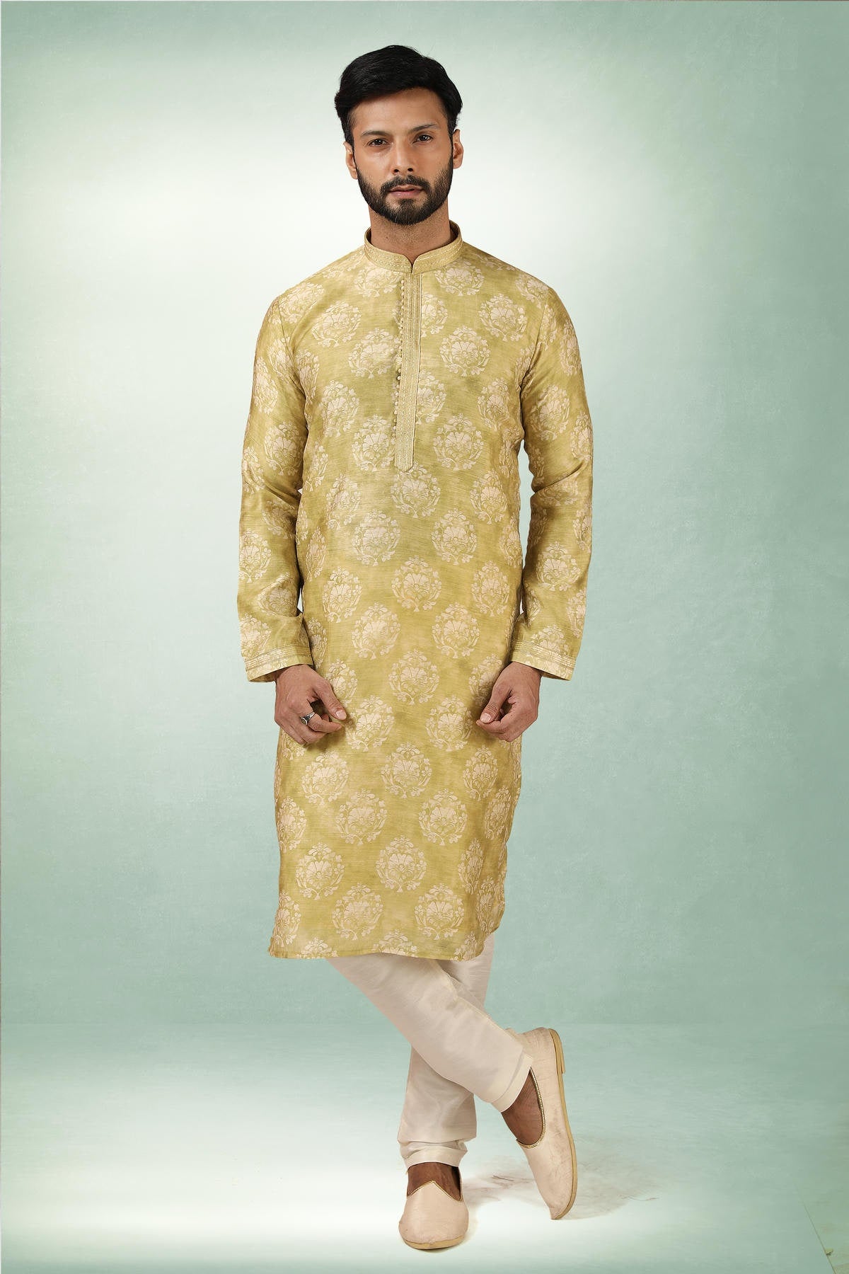 Art Silk Kurta Pajama In Cream colour KP1230280 C
