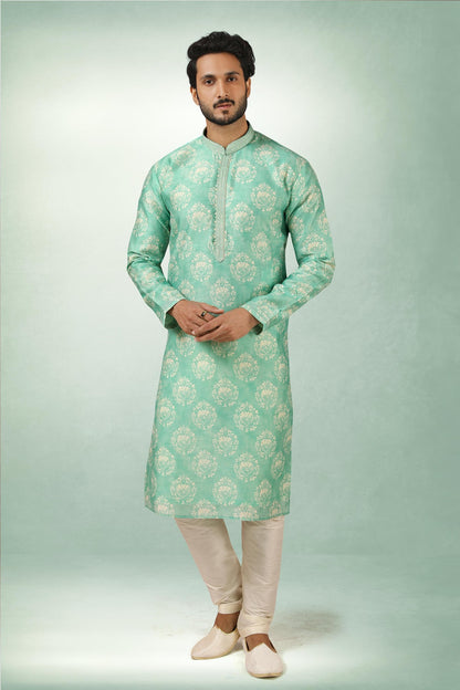 Art Silk Kurta Pajama In Cream colour KP1230281 A