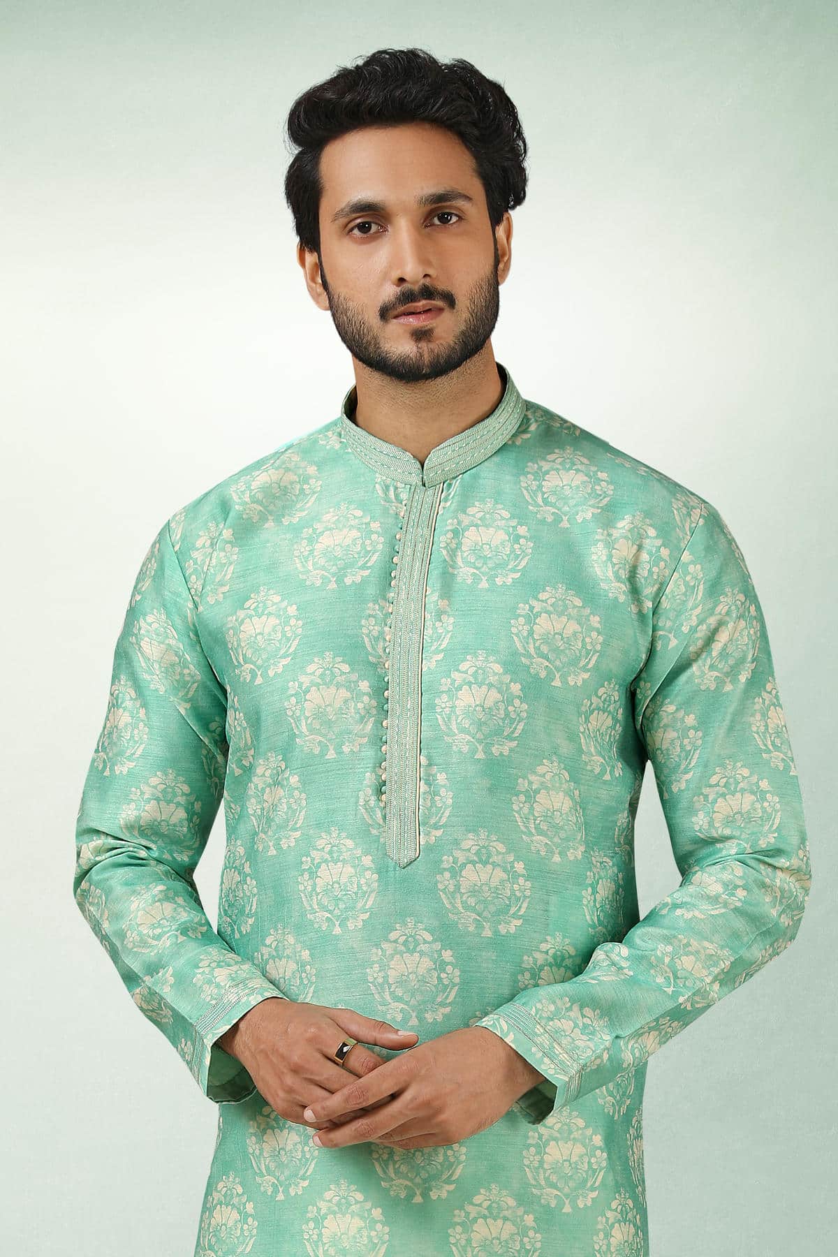 Art Silk Kurta Pajama In Cream colour KP1230281 B