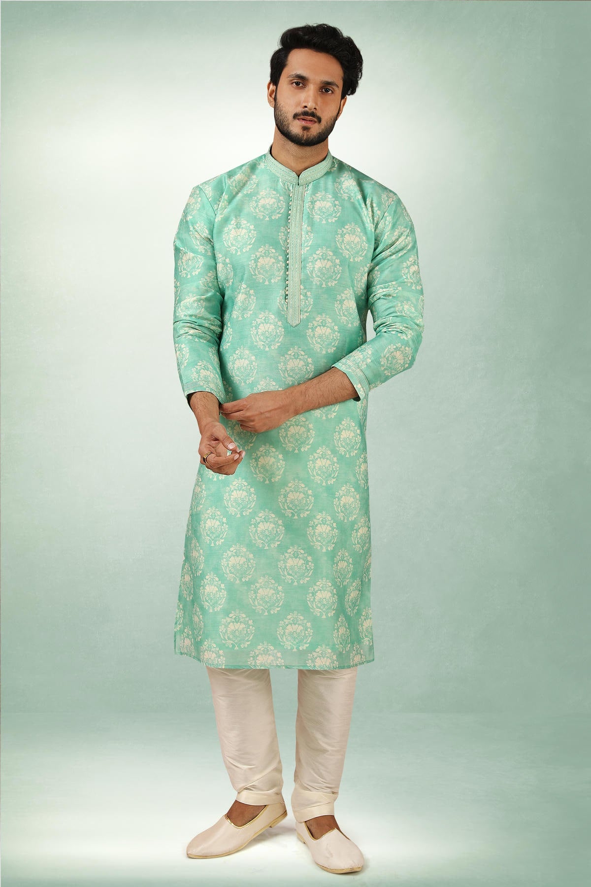 Art Silk Kurta Pajama In Cream colour KP1230281 C