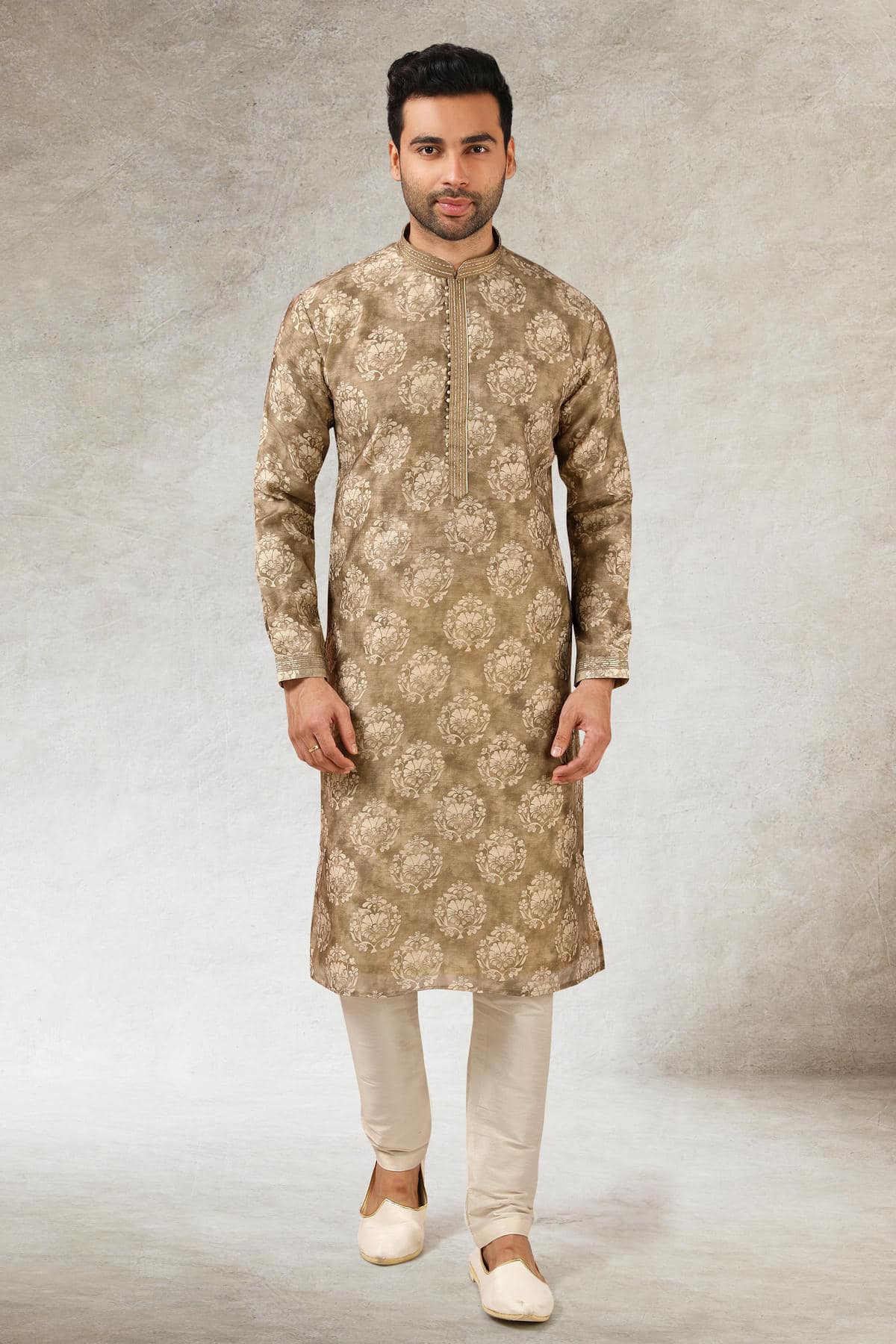 Art Silk Kurta Pajama In Cream colour KP1230282 A