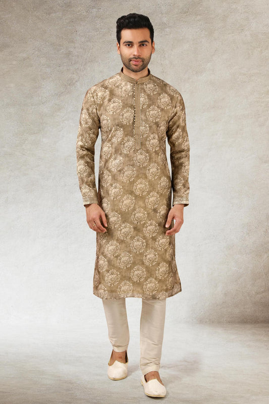 Art Silk Kurta Pajama In Cream colour KP1230282 A