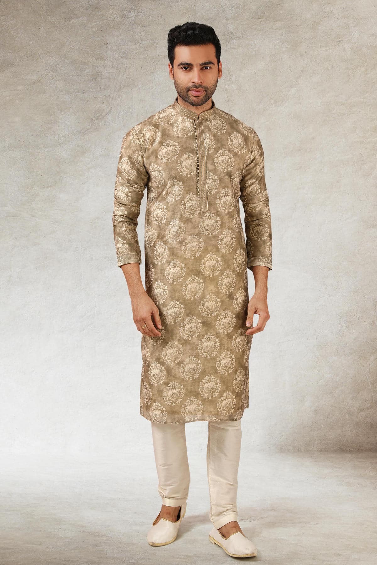 Art Silk Kurta Pajama In Cream colour KP1230282 C