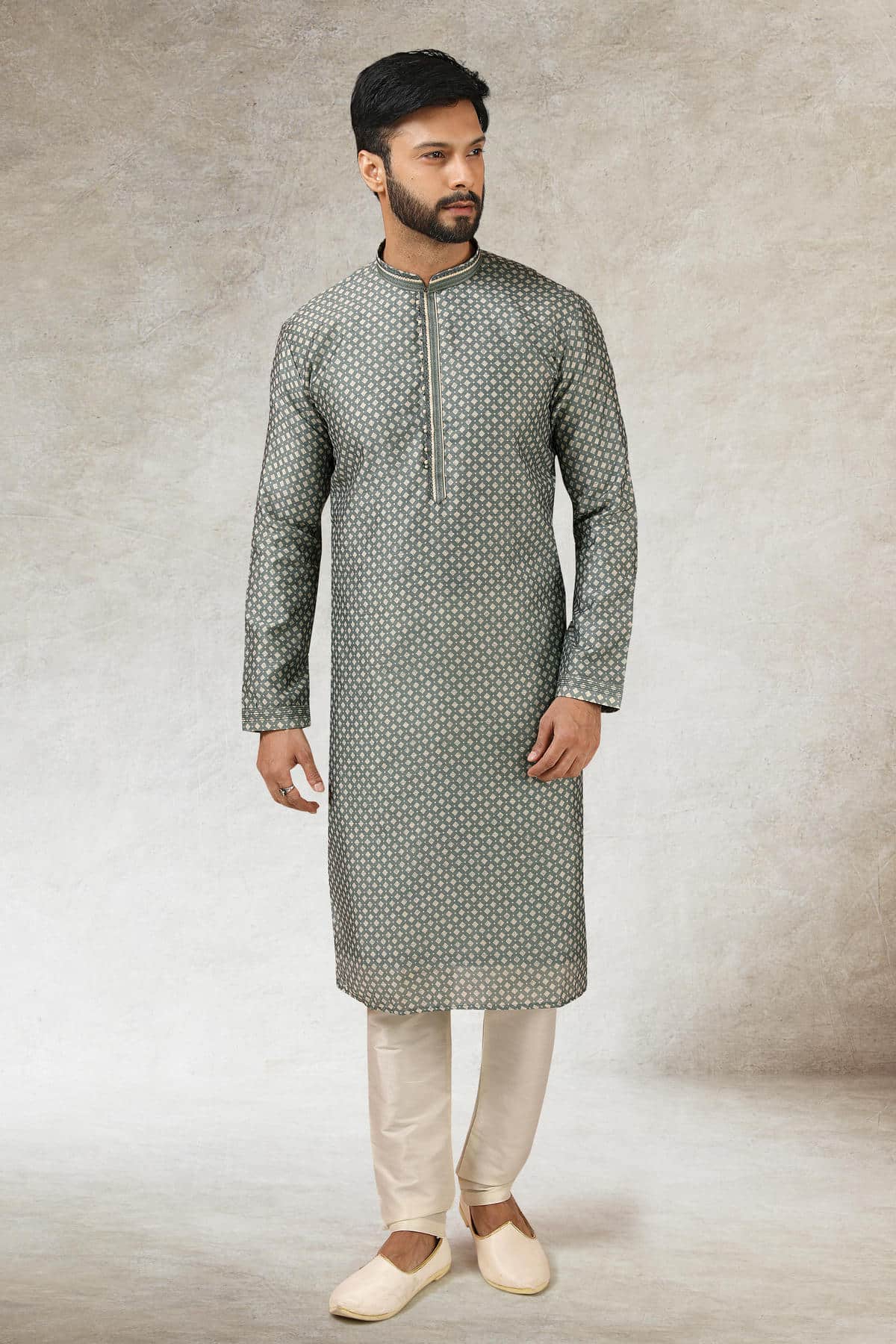 Art Silk Kurta Pajama In Cream colour KP1230283 A