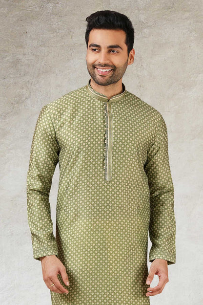 Art Silk Kurta Pajama In Cream colour KP1230284 B