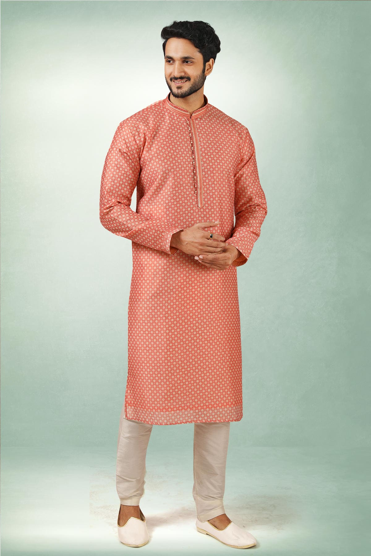 Art Silk Kurta Pajama In Cream colour KP1230285 A