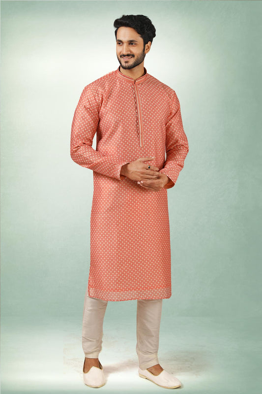 Art Silk Kurta Pajama In Cream colour KP1230285 A