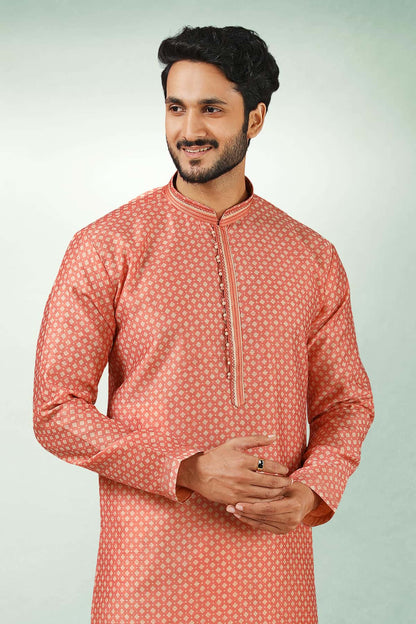 Art Silk Kurta Pajama In Cream colour KP1230285 B
