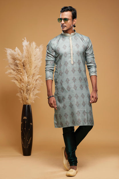 Art Silk Kurta Pajama In Green colour KP1230456 B