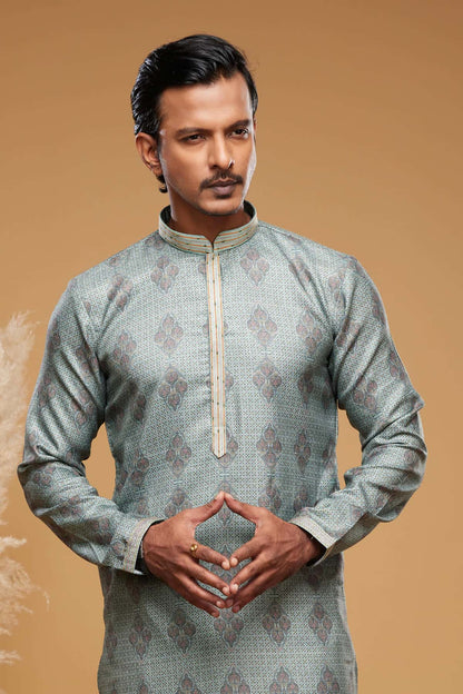 Art Silk Kurta Pajama In Green colour KP1230456 C