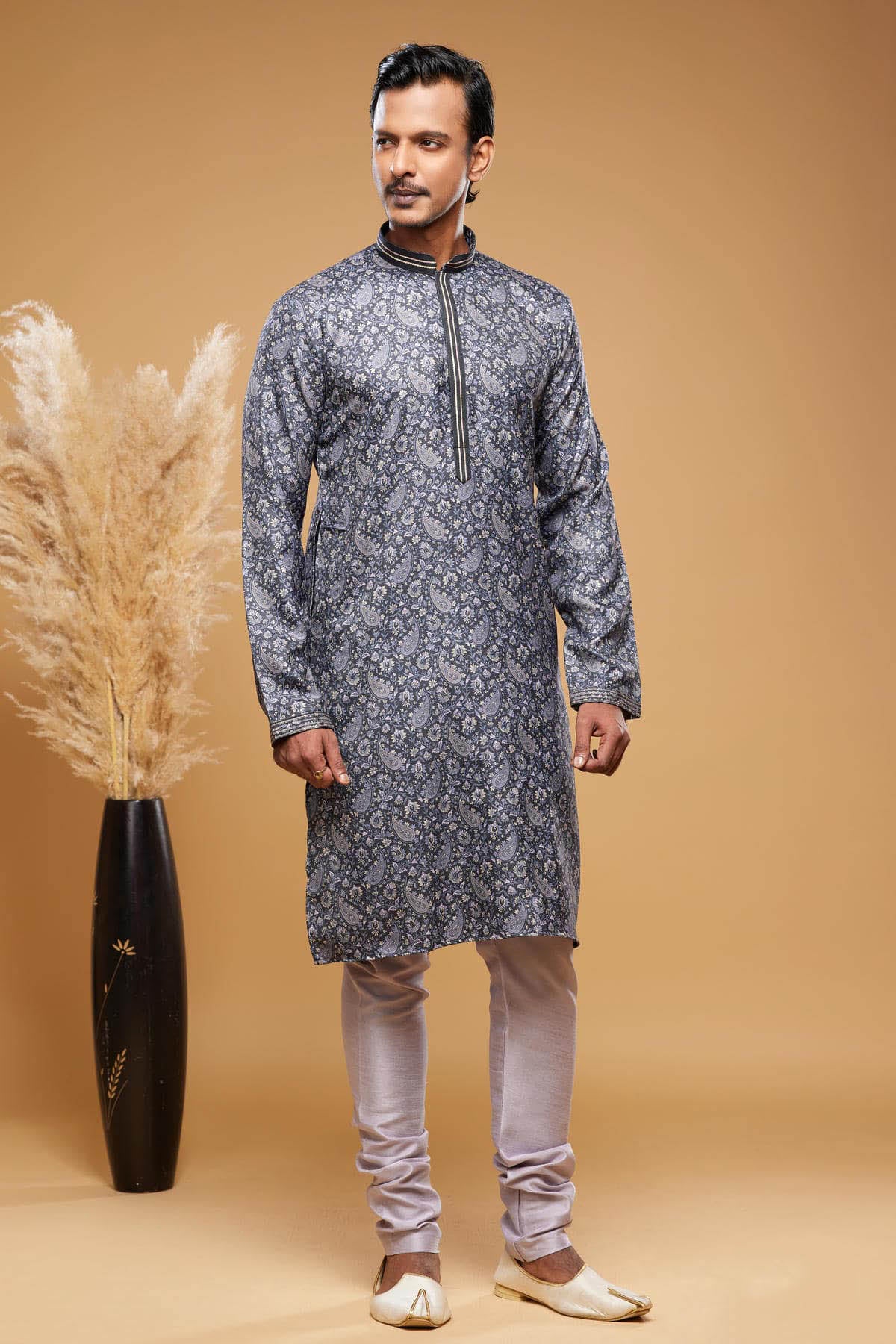 Art Silk Kurta Pajama In Grey colour KP1230444 A