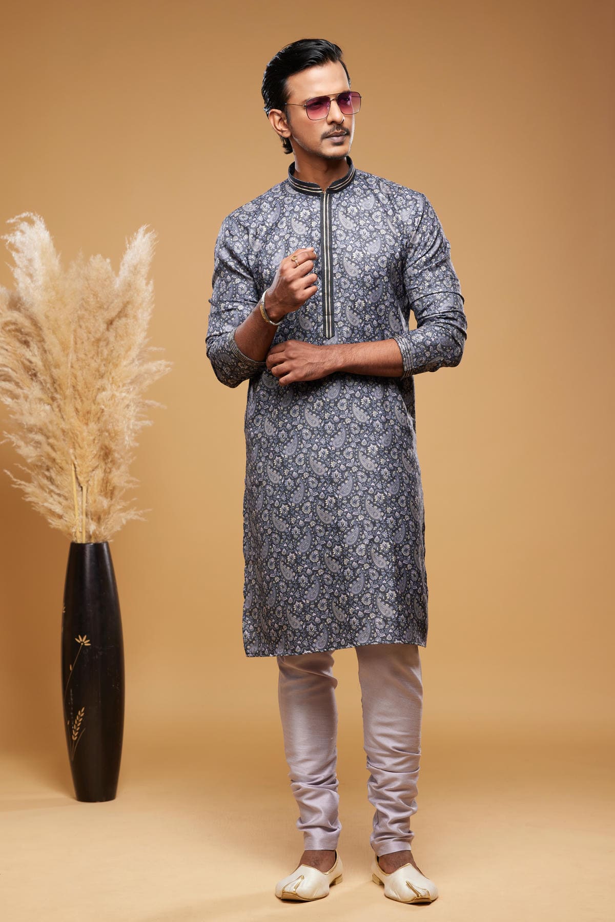 Art Silk Kurta Pajama In Grey colour KP1230444 B