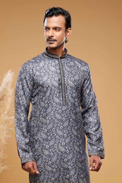 Art Silk Kurta Pajama In Grey colour KP1230444 C
