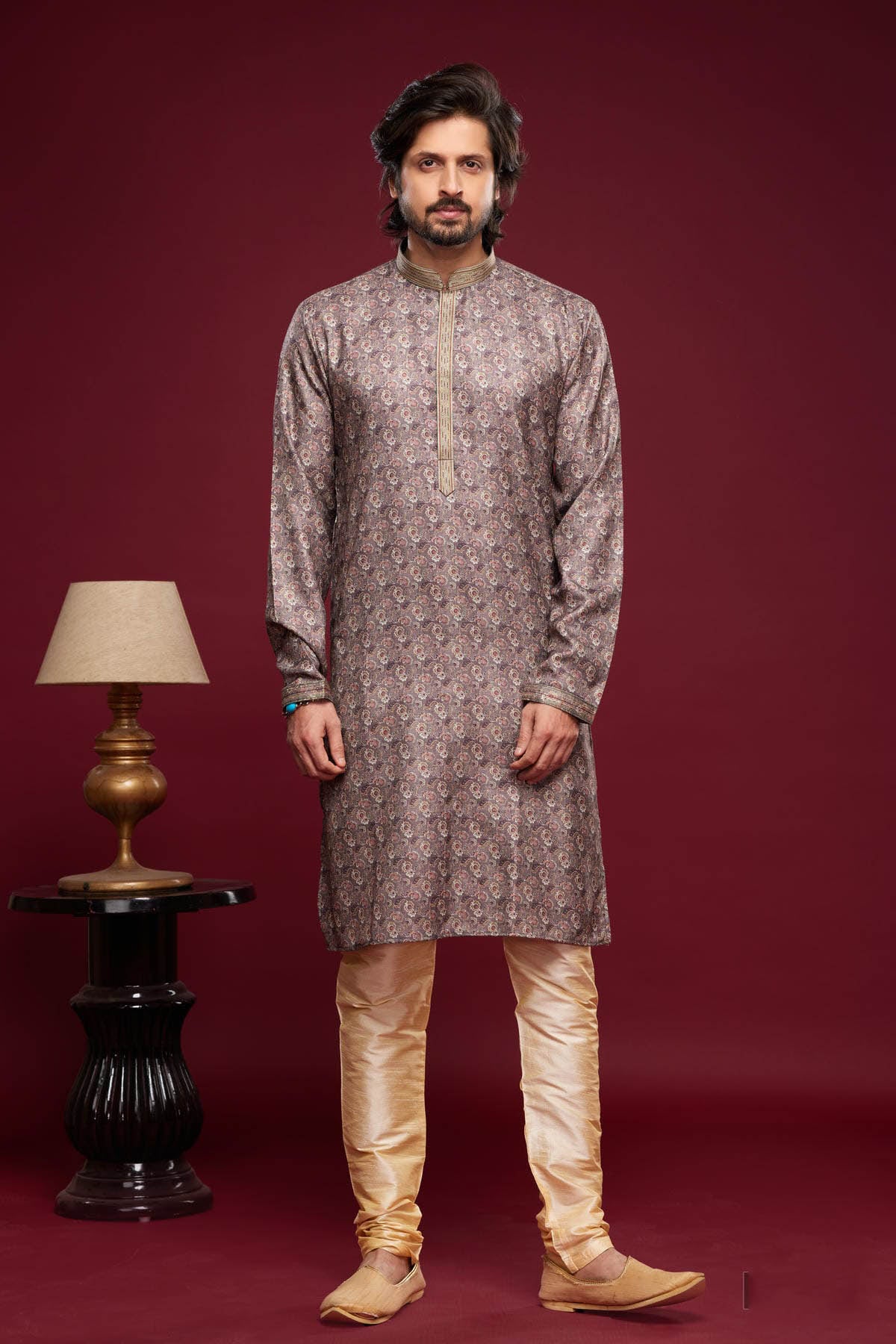 Art Silk Kurta Pajama In Grey colour KP1230448 A