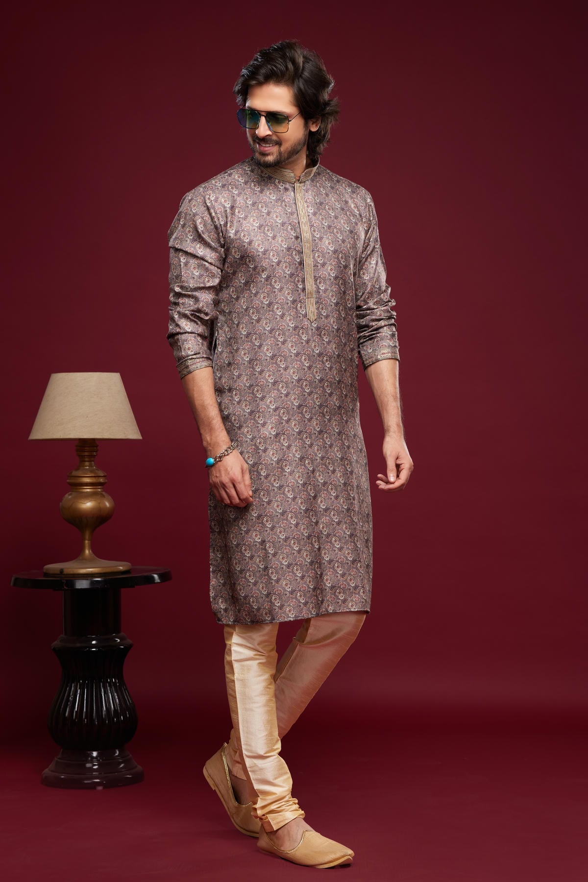Art Silk Kurta Pajama In Grey colour KP1230448 B