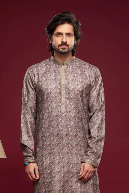Art Silk Kurta Pajama In Grey colour KP1230448 C
