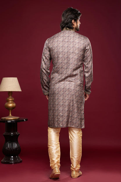 Art Silk Kurta Pajama In Grey colour KP1230448 D