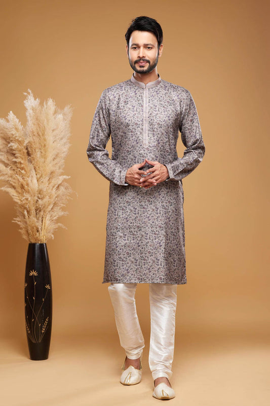 Art Silk Kurta Pajama In Grey colour KP1230458 A