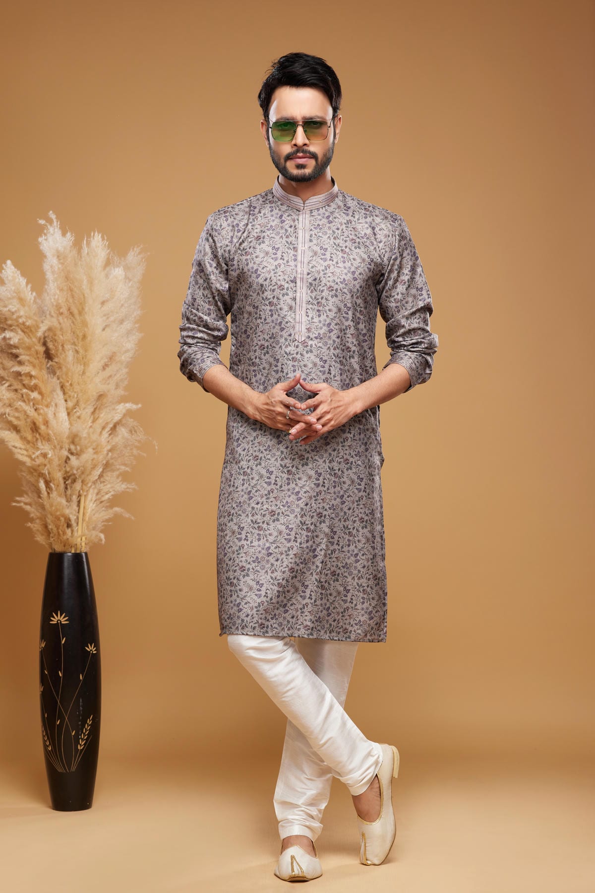 Art Silk Kurta Pajama In Grey colour KP1230458 B