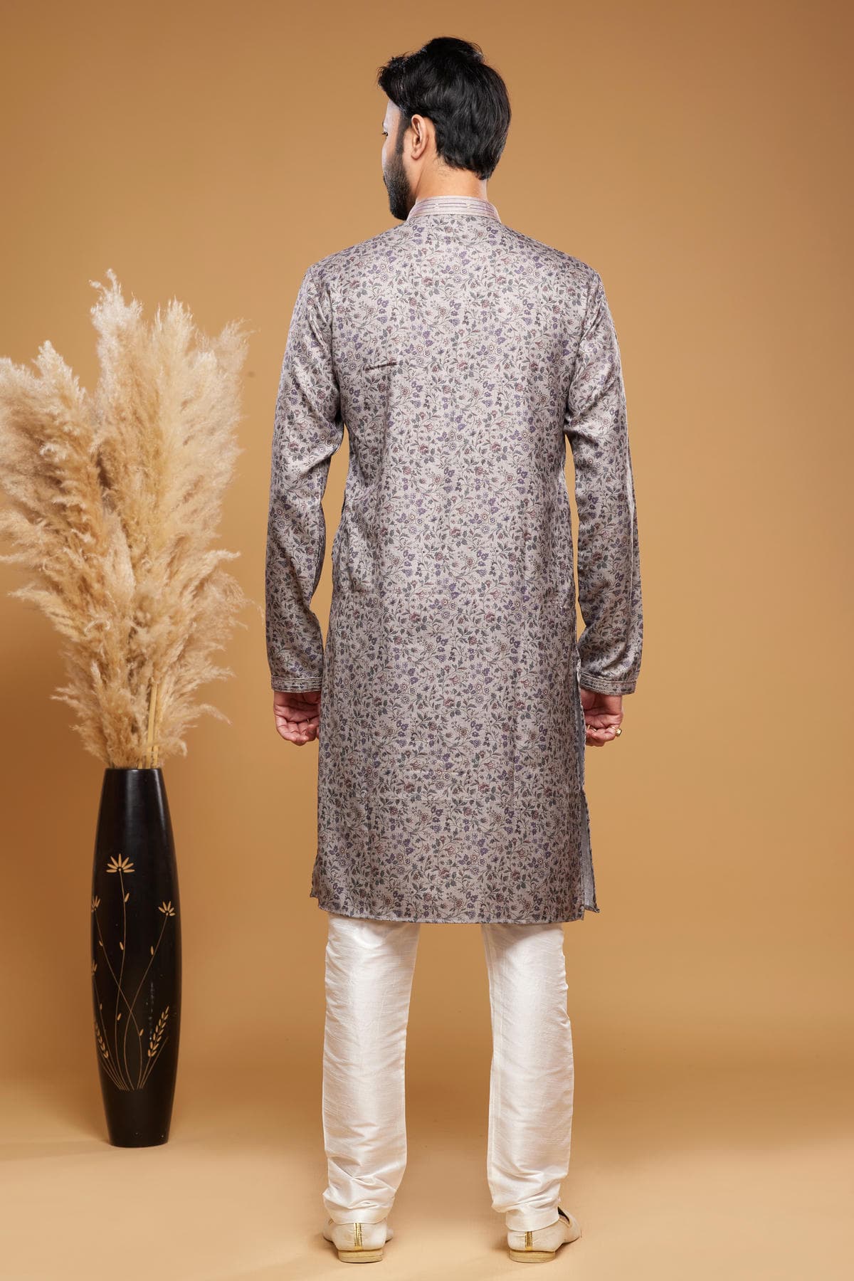 Art Silk Kurta Pajama In Grey colour KP1230458 D