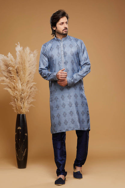 Art Silk Kurta Pajama In Light Blue colour KP1230455 A