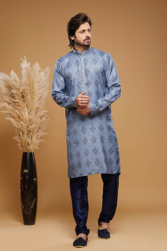 Art Silk Kurta Pajama In Light Blue colour KP1230455 A