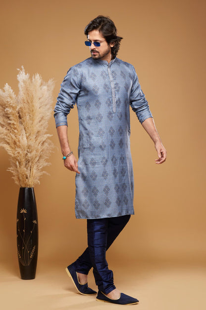 Art Silk Kurta Pajama In Light Blue colour KP1230455 B