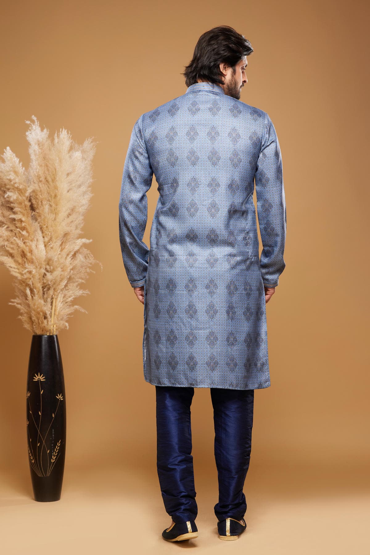 Art Silk Kurta Pajama In Light Blue colour KP1230455 D