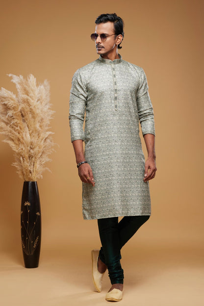 Art Silk Kurta Pajama In Light Green colour KP1230451 B