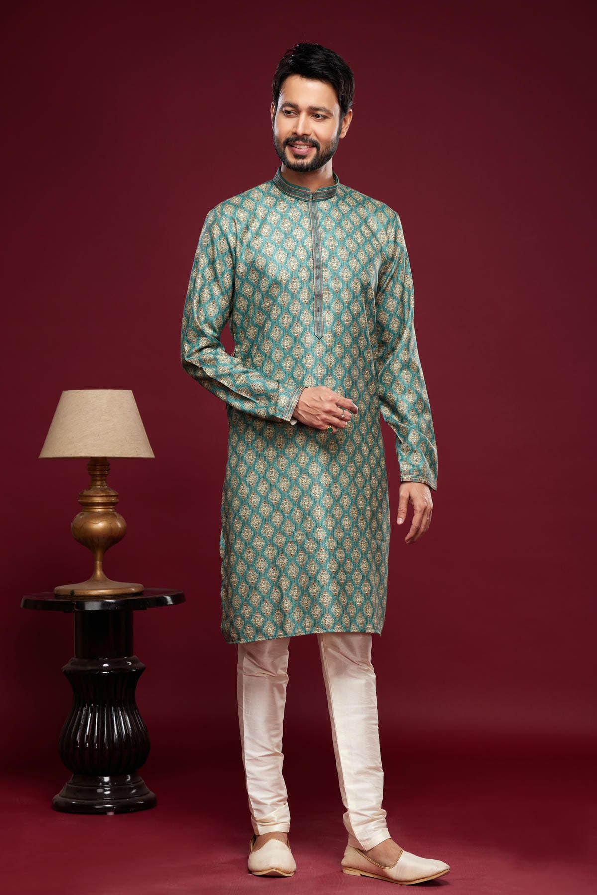 Art Silk Kurta Pajama In Light Green colour KP1230452 A