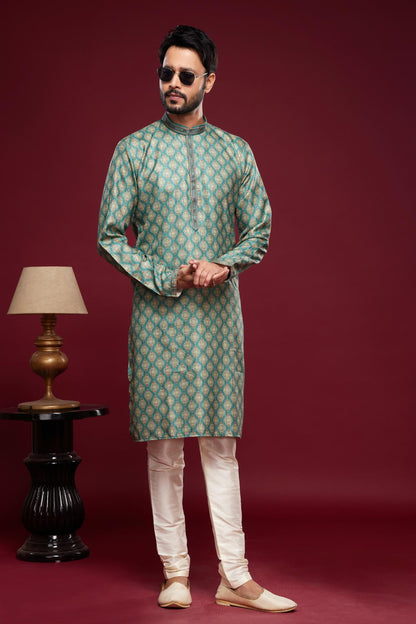 Art Silk Kurta Pajama In Light Green colour KP1230452 B