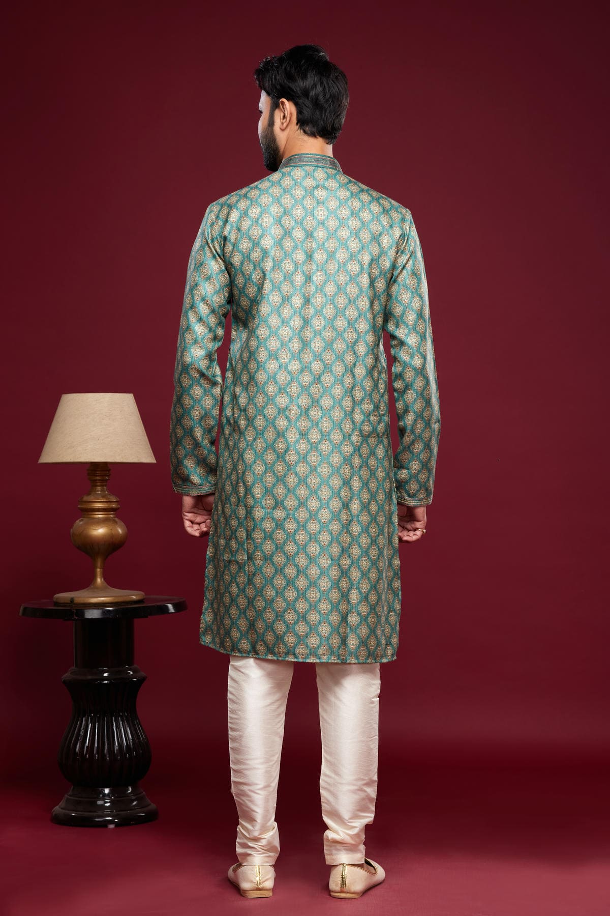 Art Silk Kurta Pajama In Light Green colour KP1230452 D