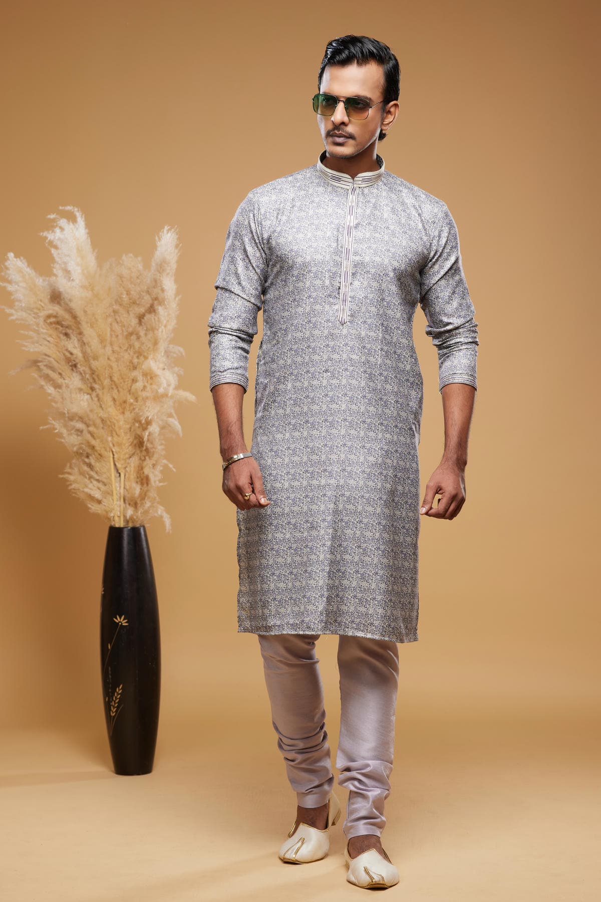 Art Silk Kurta Pajama In Light Grey colour KP1230449 B