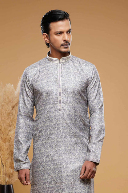 Art Silk Kurta Pajama In Light Grey colour KP1230449 C