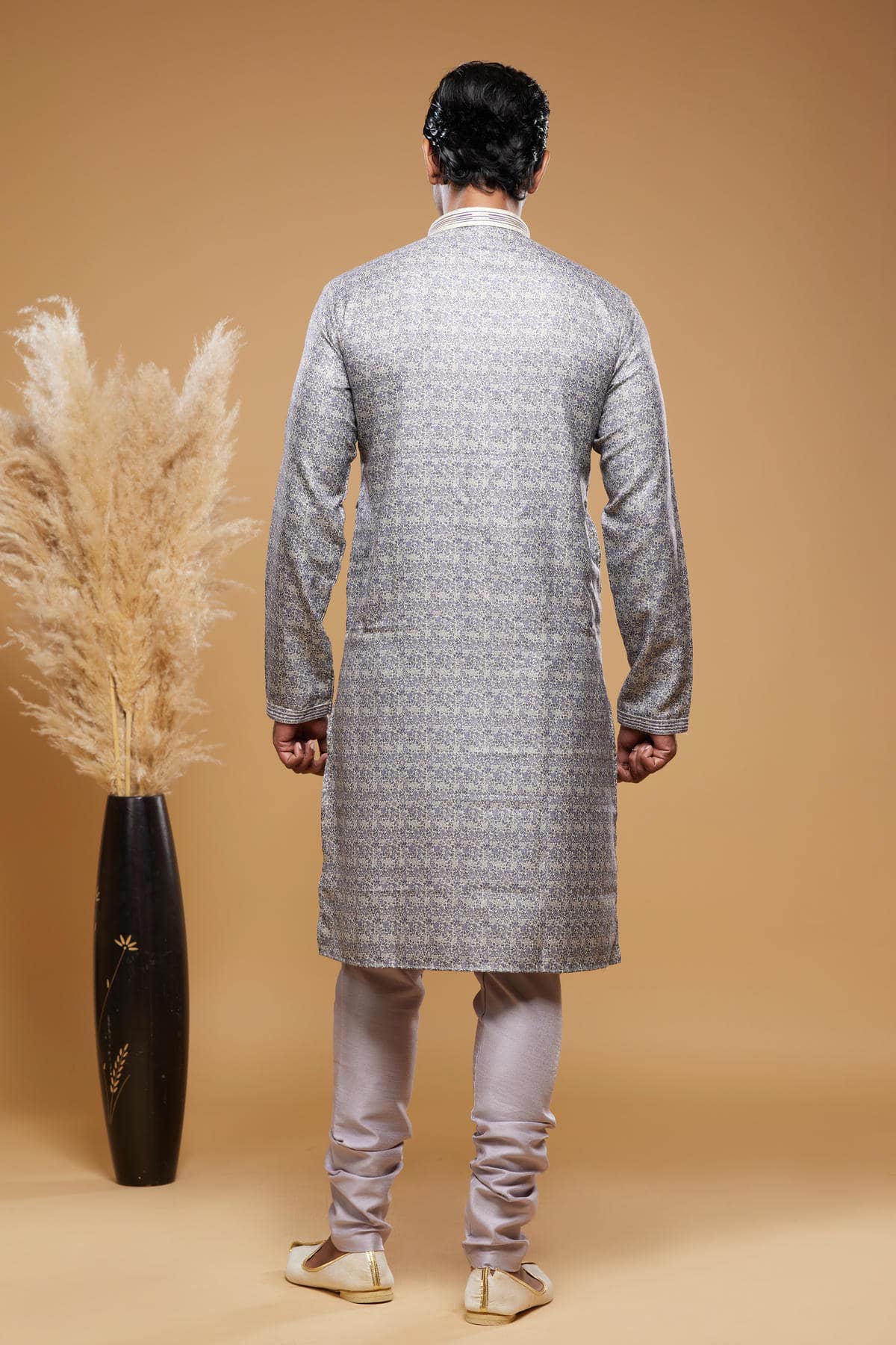 Art Silk Kurta Pajama In Light Grey colour KP1230449 D