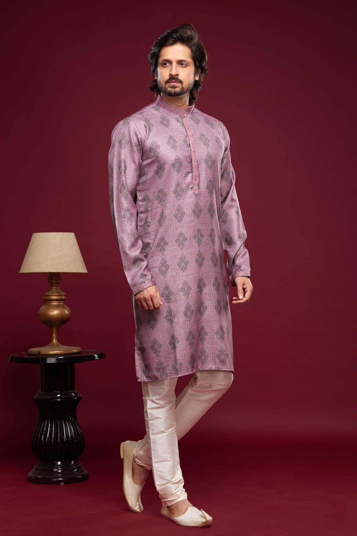 Art Silk Kurta Pajama In Light Purple colour KP1230457 A