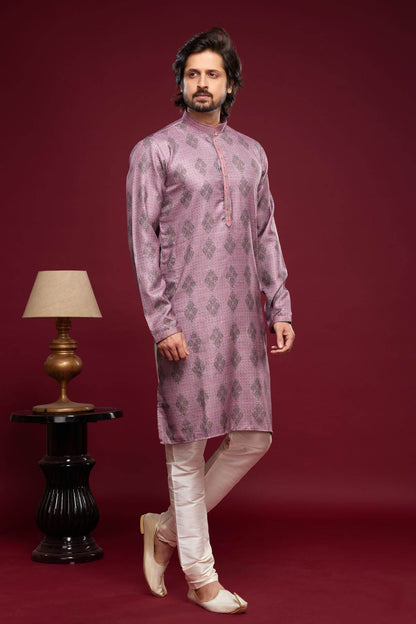 Art Silk Kurta Pajama In Light Purple colour KP1230457 A