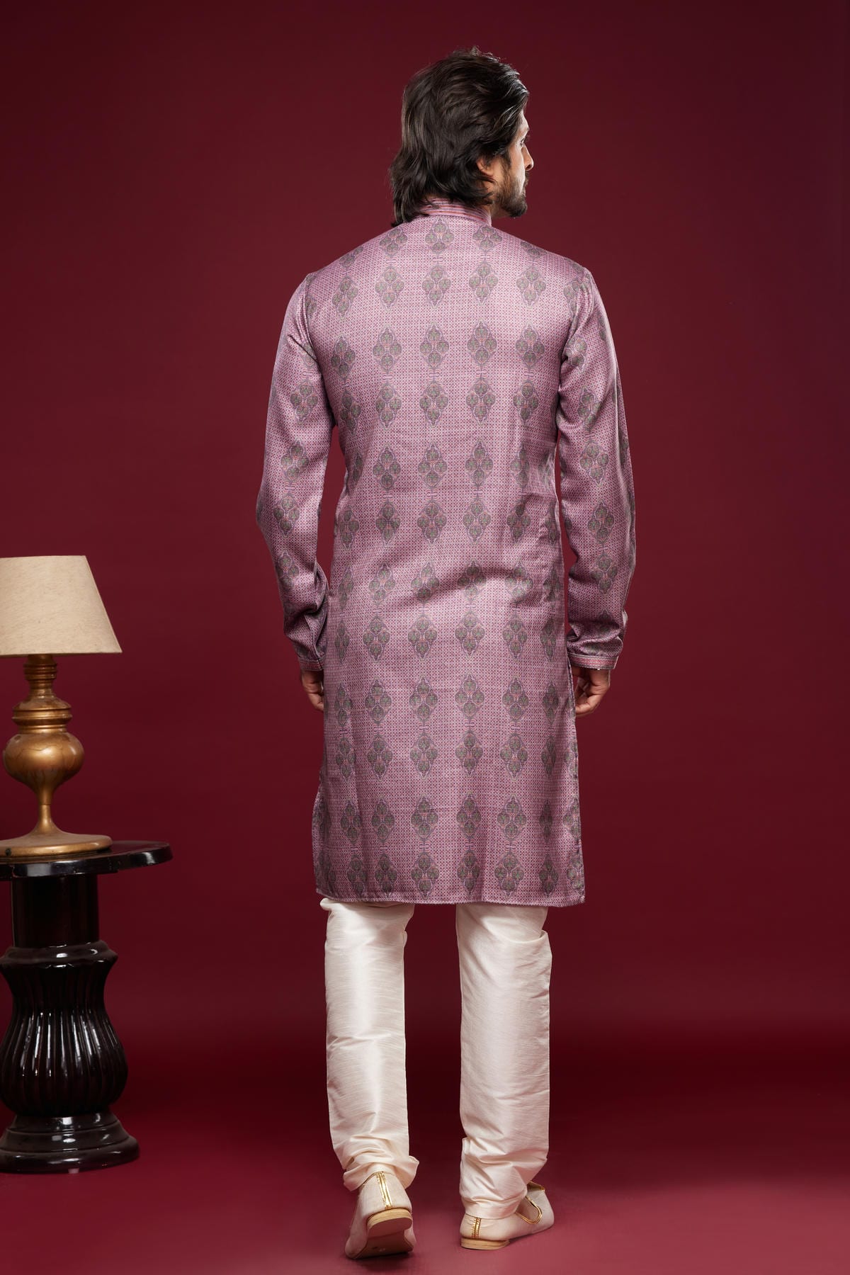 Art Silk Kurta Pajama In Light Purple colour KP1230457 D