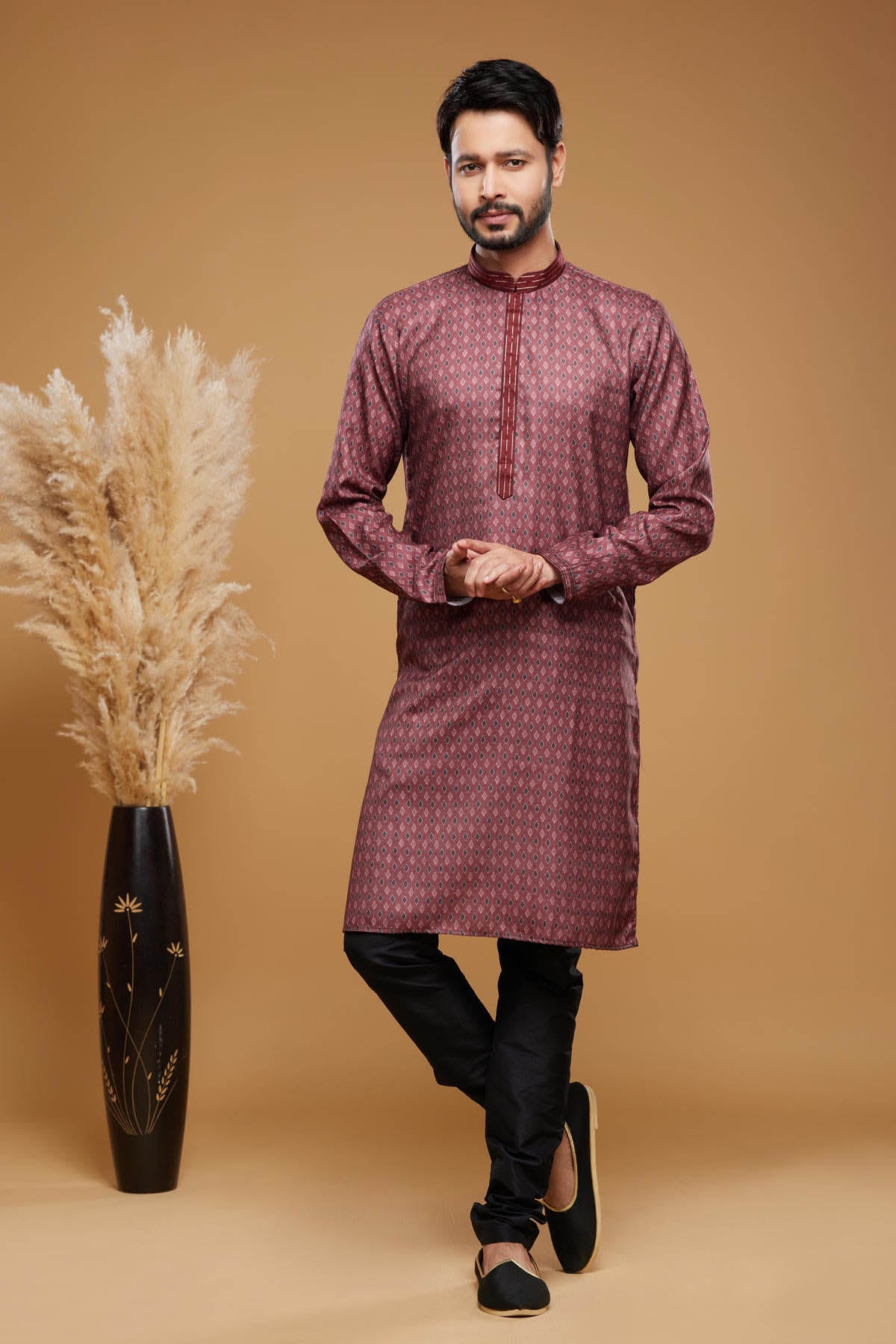 Art Silk Kurta Pajama In Maroon colour KP1230442 A