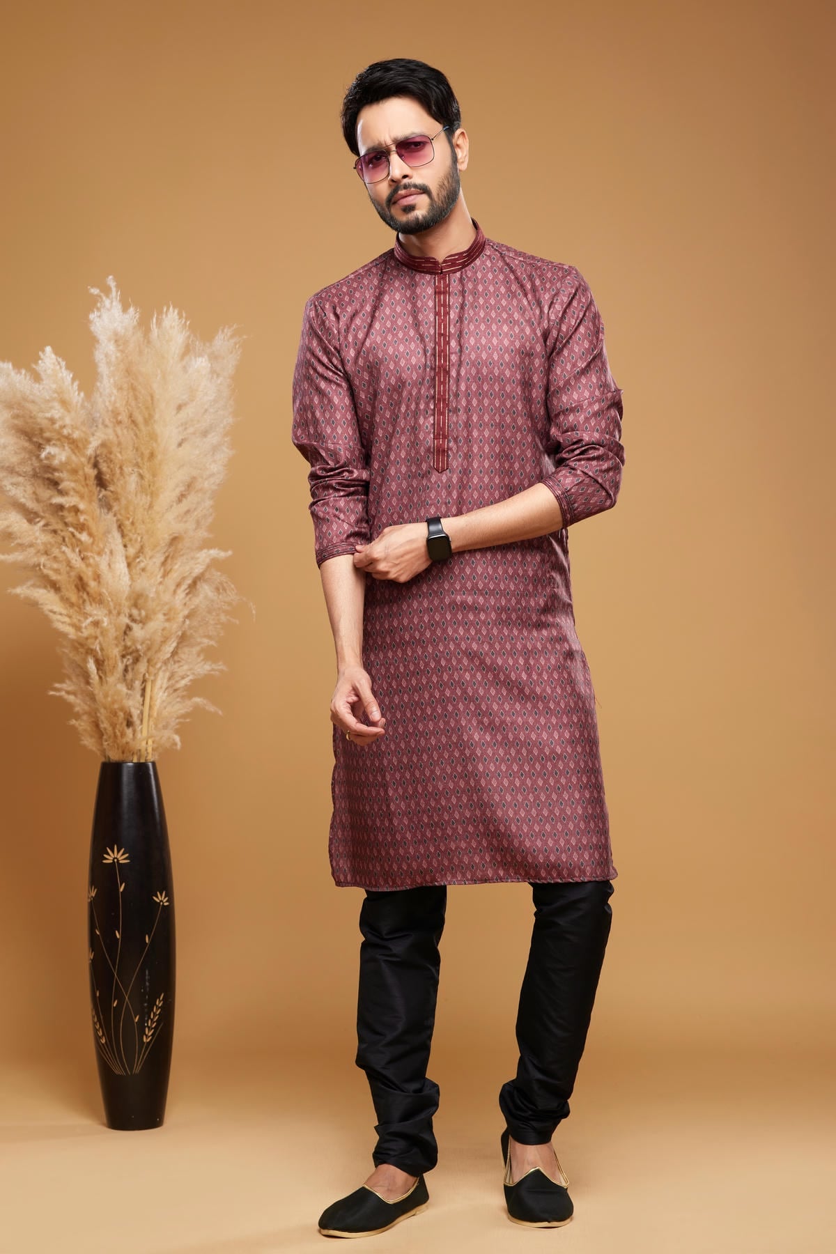 Art Silk Kurta Pajama In Maroon colour KP1230442 B