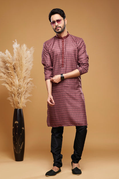 Art Silk Kurta Pajama In Maroon colour KP1230442 B