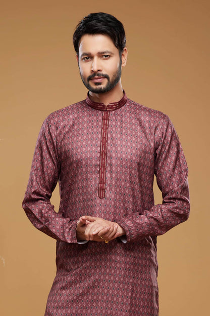 Art Silk Kurta Pajama In Maroon colour KP1230442 C