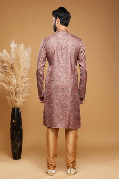 Art Silk Kurta Pajama In Onion Pink colour KP1230443 D