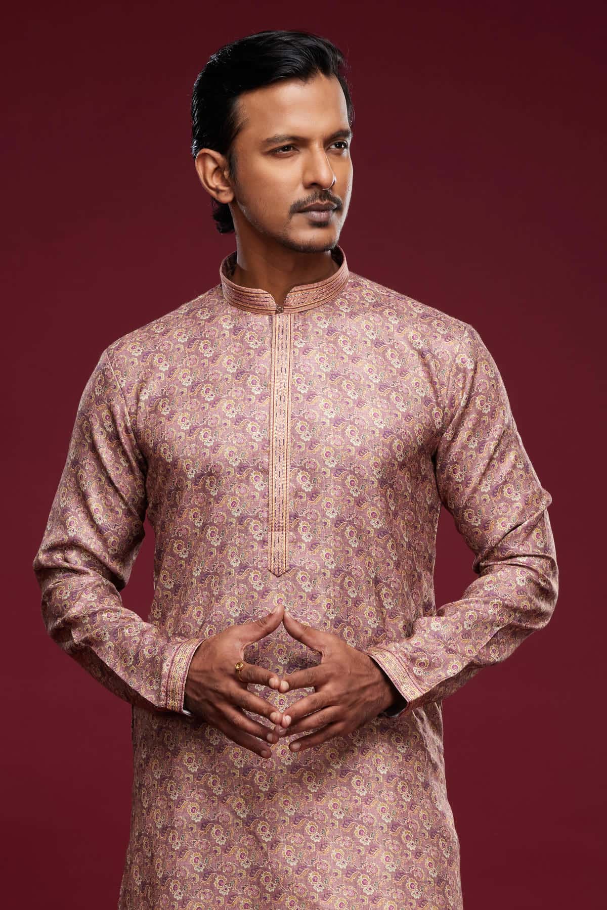 Art Silk Kurta Pajama In Onion Pink colour KP1230447 C