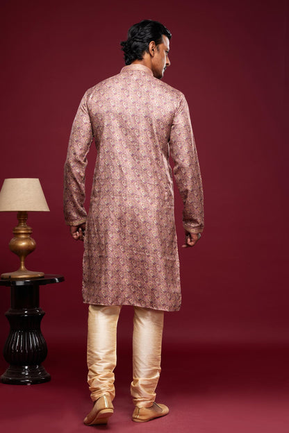 Art Silk Kurta Pajama In Onion Pink colour KP1230447 D